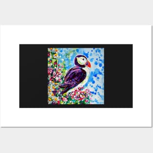 Puffin - acrylic painting Posters and Art